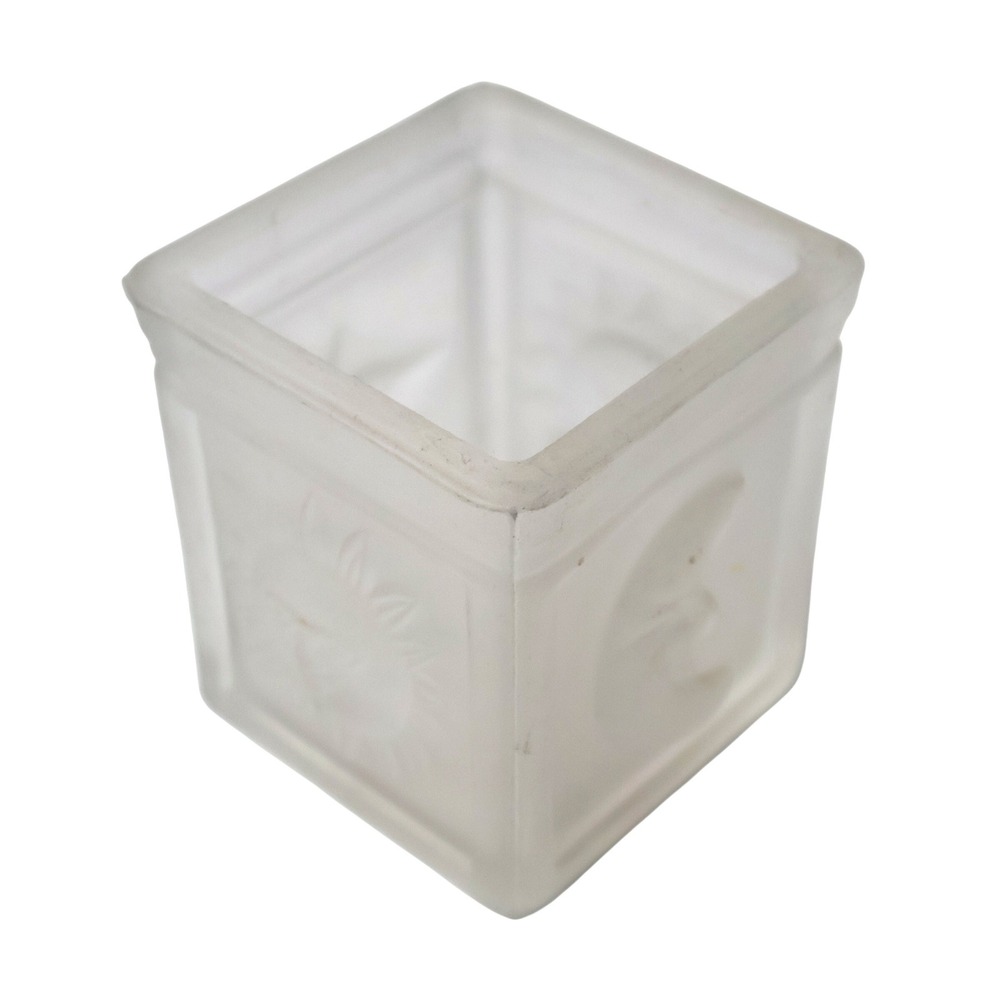 VTG Celestial Glass Votive Candle Holder Sun Crescent Moon Star Frosted Tealight